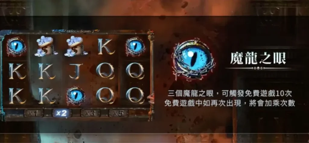魔龍傳奇免費遊戲需要三個「魔龍之眼」來觸發
