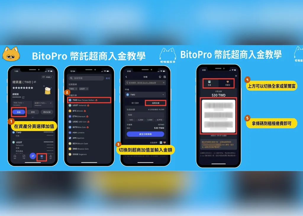 登入使用交易平台（使用超商條碼儲值）